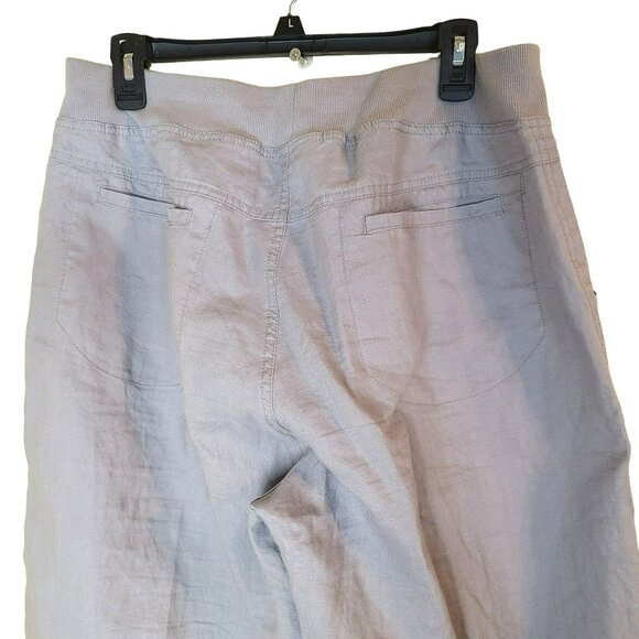 Soft Surroundings Womens LG/TALL Gray Wide Leg Elastic Waist Pull On Cargo Pants - Picture 5 of 12